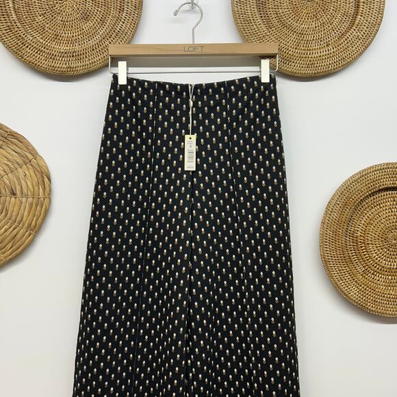 NEW Max Studio Pintuck Wide Leg Trouser Small Black Brown Knit Pull On Business - Picture 4 of 9